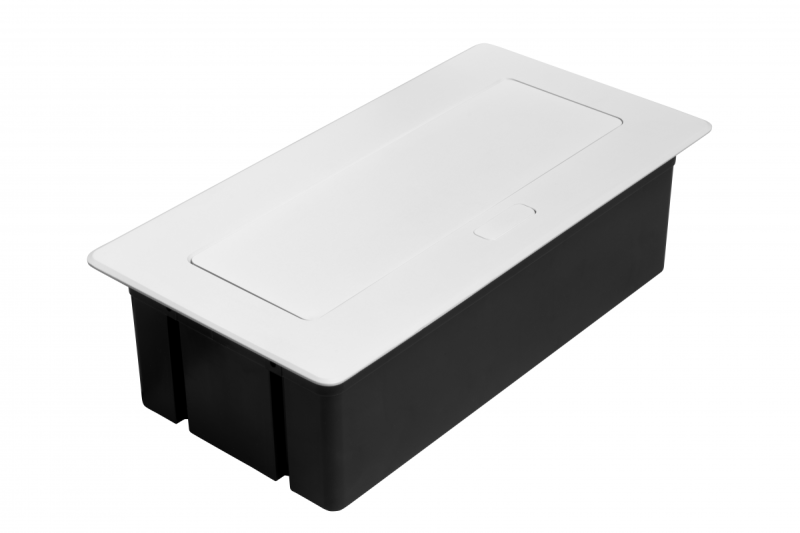 Prise de meuble MULTISOFT, 2xSHUKO, USB A+C, RJ45, câble 1,5 m, blanc