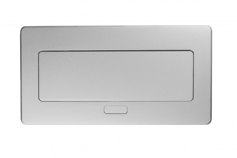 Prise de meuble MULTISOFT, 2xSHUKO, USB A+C, RJ45, câble HDMI 1,5 m, aluminium