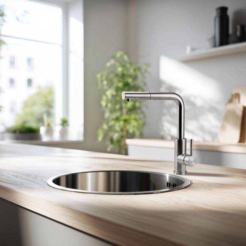Pure.Sink Rondo Acier Inoxydable Évier Rond à encastrer, sous-plan et à poser 38 cm PRN38-02