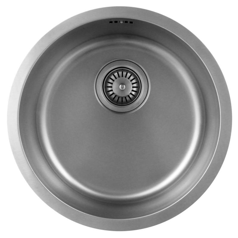 Pure.Sink Rondo Acier Inoxydable Évier Rond à encastrer, sous-plan et à poser 38 cm PRN38-02