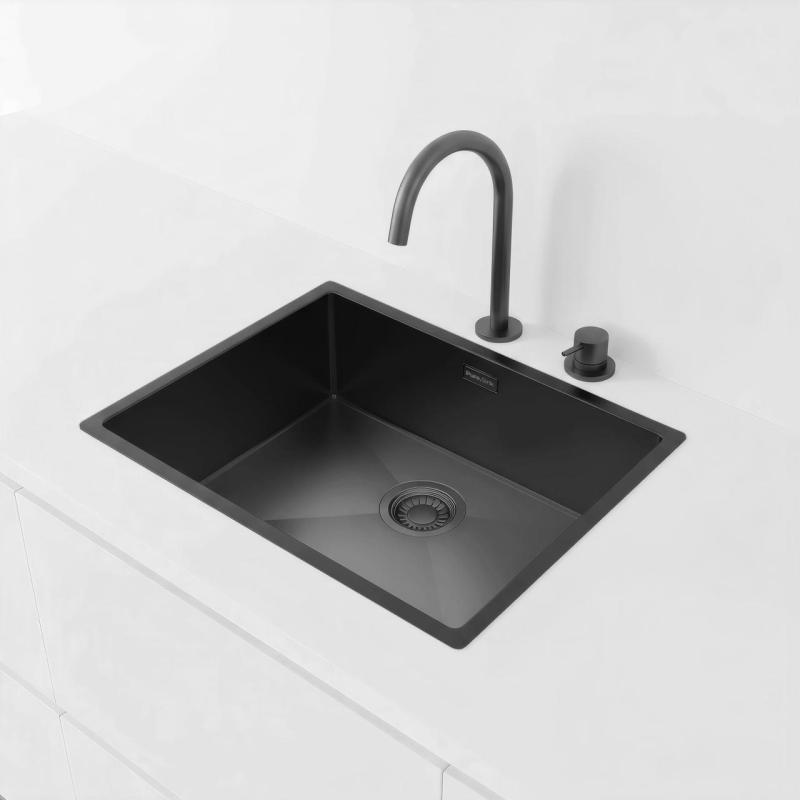 Pure.Sink Luxion Évier noir PVD 50 x 40 cm, encastrable, à encastrer à fleur ou en saillie PLX5040-63