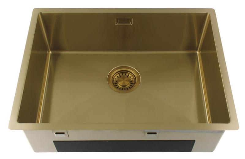 Pure.Sink Luxion Évier doré 55 x 40 cm, encastrable sous plan, à encastrer à fleur ou en saillie PLX5540-60