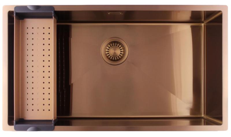 Pure.Sink Luxion Grand évier en cuivre 74 x 40 cm, encastrable sous plan, à encastrer à fleur ou en saillie PLX7440-62