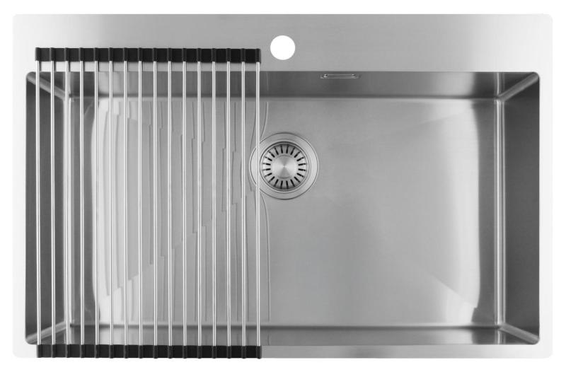 Pure.Sink Luxion Grand évier en acier inoxydable 78 x 50 cm Tapwing avec support pour robinet PLX7850T-02