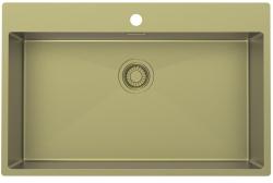 Pure.Sink Luxion Grand évier doré 78 x 50 cm Robinetterie avec banc à trou pour robinet PLX7850T-60