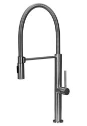 Pure.Sink Luxion robinet de cuisine professionnel en acier inoxydable massif avec bec flexible et 2 types de jet PLXFLEX-02