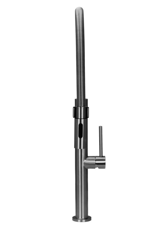 Pure.Sink Luxion Robinet de cuisine massif en acier inoxydable avec bec flexible et 2 types de jet PLXFLEX-02