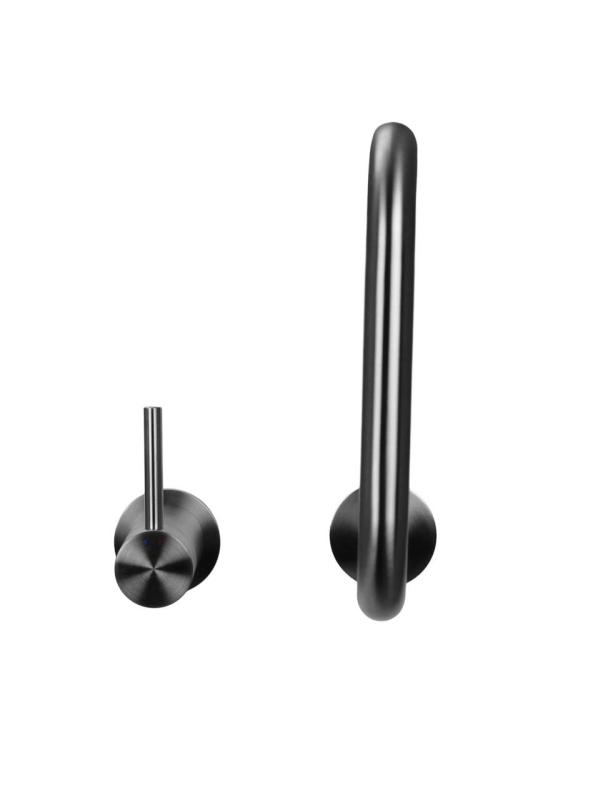 Pure.Sink Luxion Robinet de cuisine en acier inoxydable massif à 2 trous avec bec rond PLX2HR-02