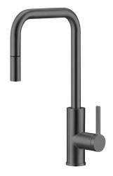 Pure.Sink Luxion Robinet de cuisine en métal gris foncé carré avec bec extractible PLXSQUA-61