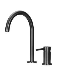 Pure.Sink Luxion Robinet de cuisine à 2 trous en bronze avec bec rond PLX2HR-61