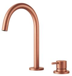 Pure.Sink Luxion Robinet de cuisine en cuivre à 2 trous avec bec rond PLX2HR-62