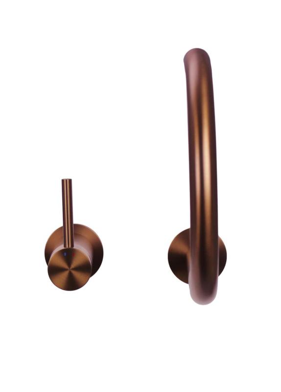 Pure.Sink Luxion Robinet de cuisine en cuivre à 2 trous avec bec rond PLX2HR-62