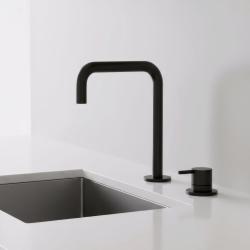 Pure.Sink Luxion Robinet de cuisine 2 trous noir mat avec bec en U PLX2HU-10