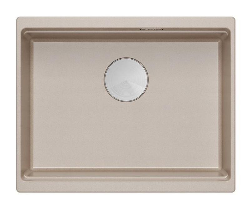 Quadri Newport II évier sous plan en granit beige 560x450mm avec bouchon en inox et chapeau de vidange 1208971766