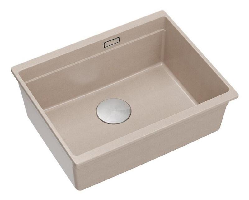 Quadri Newport II évier sous plan en granit beige 560x450mm avec bouchon en inox et chapeau de vidange 1208971766