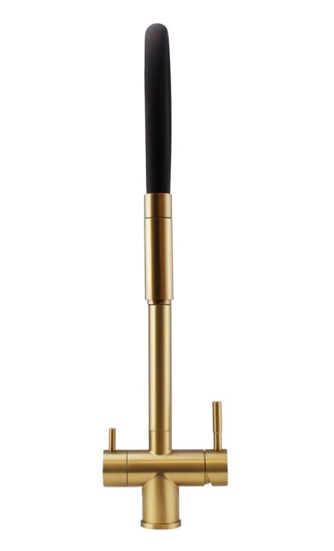 Pure.Sink Elite Steel Flex 3-way PVD brossé or robinet de cuisine avec bec flexible et eau filtrée PS8110-60