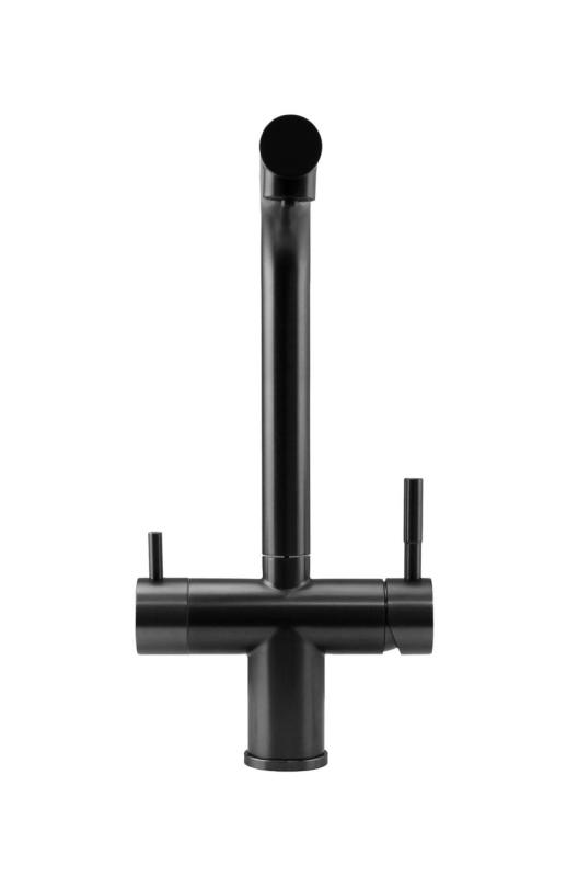 Pure.Sink Elite Steel Clear-S PVD gun metal 3-voie Robinet de cuisine avec Bec Rétractable et Eau Filtrée PS8120-61