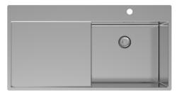 Pure.Sink Exclusivo Évier en acier inoxydable avec égouttoir 100 x 52 cm Robinet à levier droit PEX47100RT-02