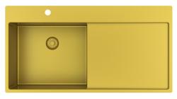Pure.Sink Exclusivo Évier doré avec égouttoir 100 x 52 cm Robinet à levier gauche PEX47100LT-60