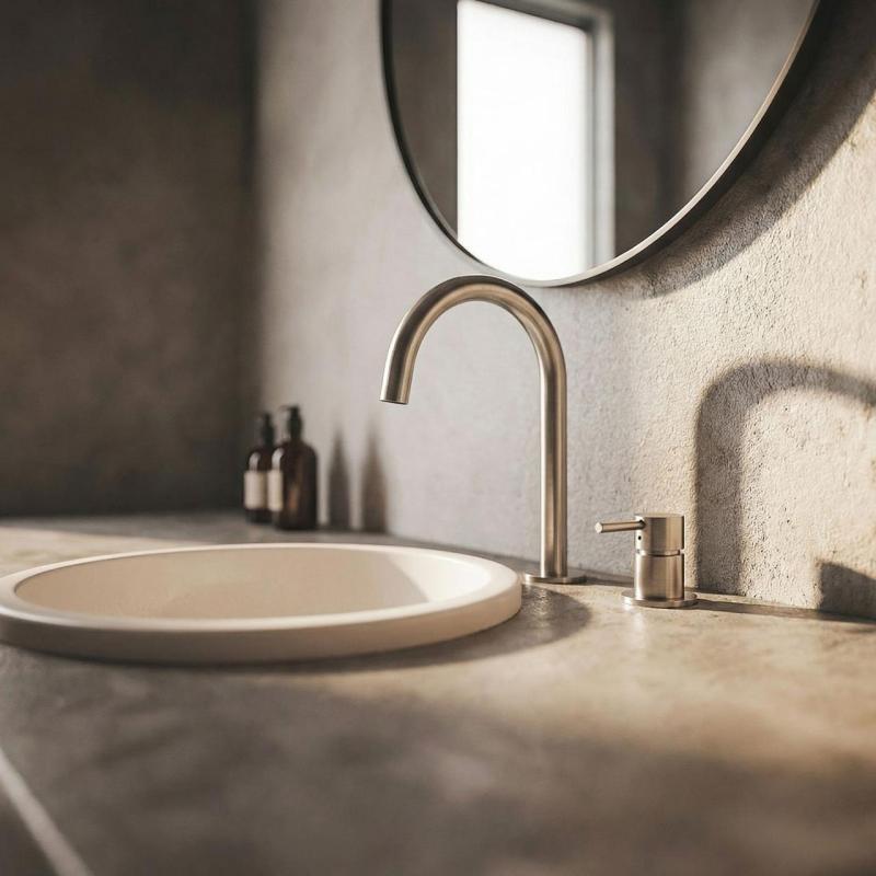 MURO TUA Robinet de lavabo 2 trous chromé avec bec rond 1208972104