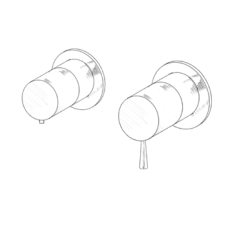 MURO TUA Mitigeur thermostatique encastré pour douche à 3 sorties, chrome M1.B33T.R.CR