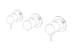 MURO TUA Mitigeur thermostatique encastré pour douche avec 2 robinets d'arrêt chromés M1.B34T.R.CR