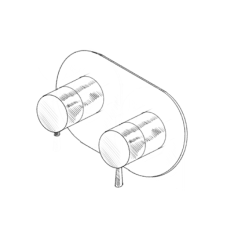 MURO TUA Mitigeur thermostatique encastré pour douche avec 2 sorties chrome M1.B32T.S.CR