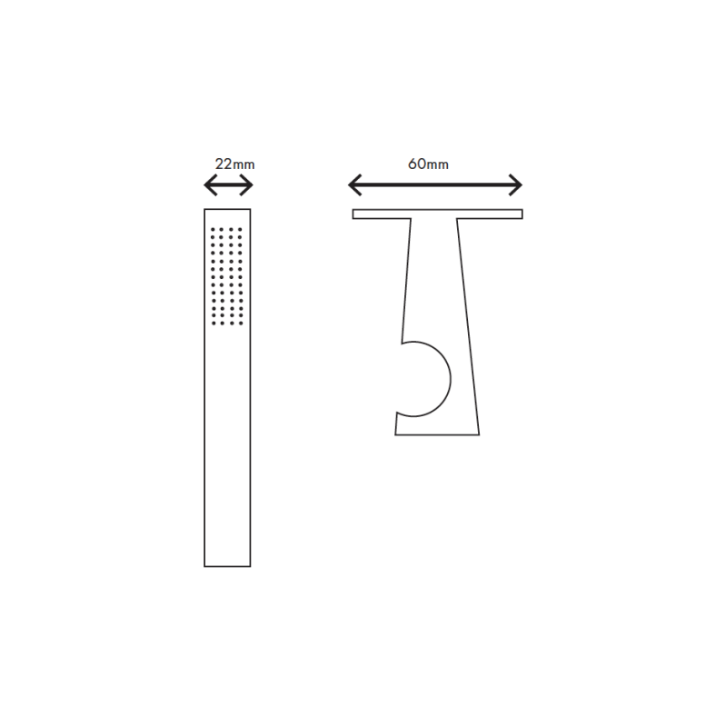 MURO TUA Ensemble de douchette à main Slim complet avec raccord mural chromé M1.BA1.S.CR