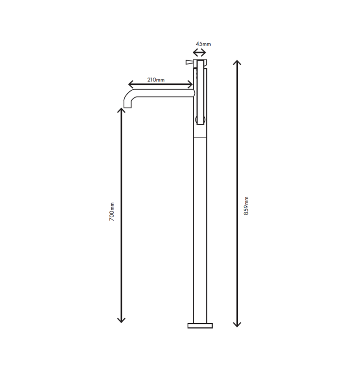MURO TUA Mitigeur de baignoire indépendant avec douchette chromée M1.CA1.CR