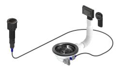 Pure.Sink Universal Ensemble d'évacuation en bronze, comprenant un bouton-poussoir avec bouchon, ainsi qu'un trop-plein rectangulaire et rond WSTAUT-61