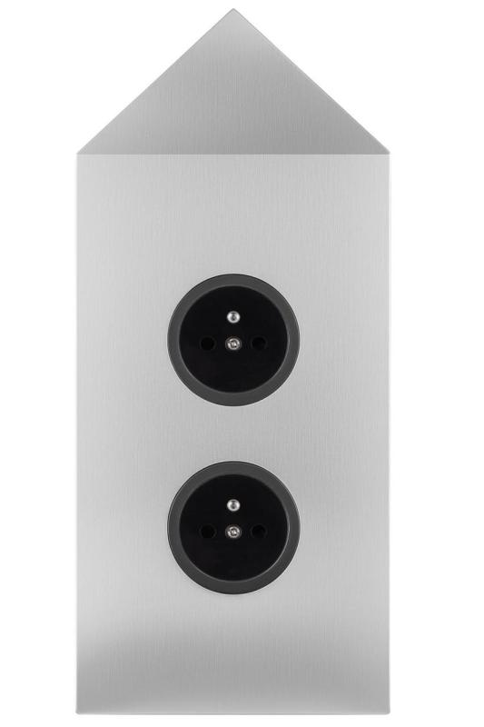 Indux Corner Colonne d'énergie avec 2 prises de courant Penaarde Hoek en acier inoxydable 1208972284
