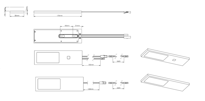 Indux Solin Kit LED multi-tonalités pour cuisine, 3 spots x 3,6 W, aluminium 1208972341