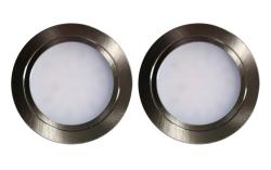 Indux Luma Petit ensemble de spots LED encastrables pour cuisine, 2 spots avec driver LED, aspect inox 1208972371