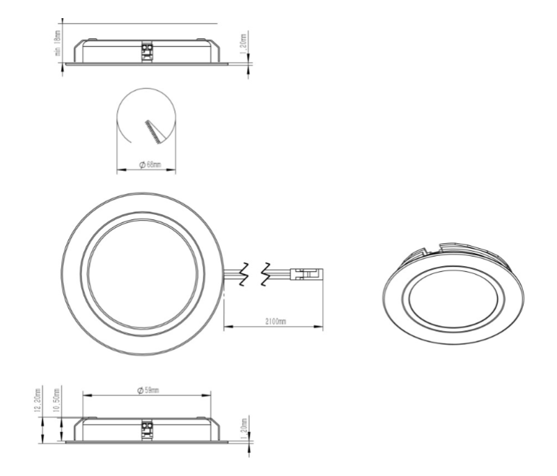 Indux Luma Cuisine encastrée Multi Tone LED Set 3 spots noir 1208972405