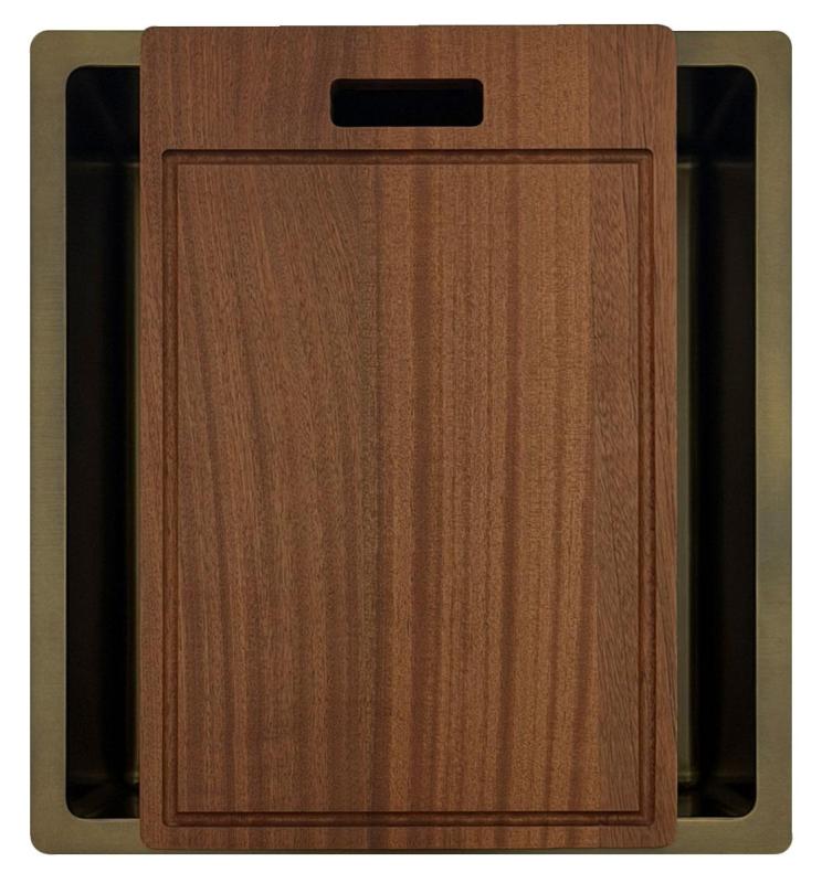 Pure.Sink Luxion PVD Antique Bronze sink 36x40 cm undermount, flush mount, and top mount with bottom rack PLX3640-64