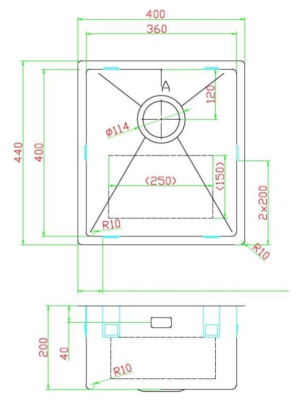 Pure.Sink Luxion PVD Évier antique en bronze 36 x 40 cm, encastrable, à encastrer à fleur ou en saillie, avec grille de fond PLX3640-64