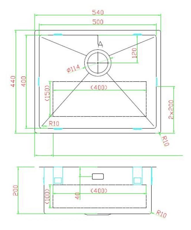 Pure.Sink Luxion PVD Évier antique en bronze 50 x 40 cm, encastrable, à encastrer à plat et à poser avec grille de fond PLX5040-64