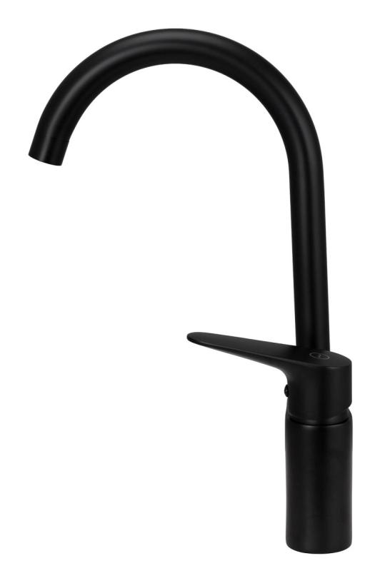 Aquanello Casa Mitigeur de cuisine noir avec levier supérieur BL-1202-CS