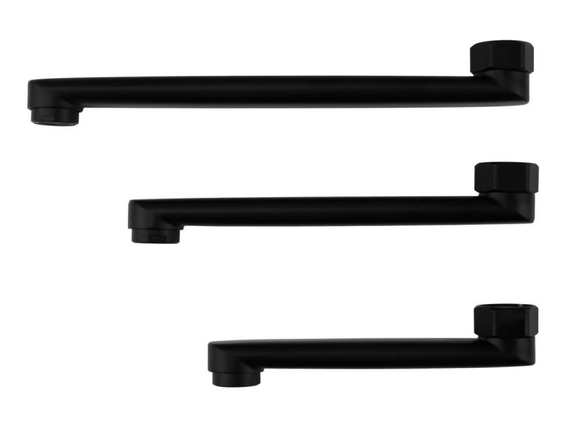 Aquanello Casa Robinet mural de cuisine à levier unique noir avec bec de 20 cm BL-1420-CS