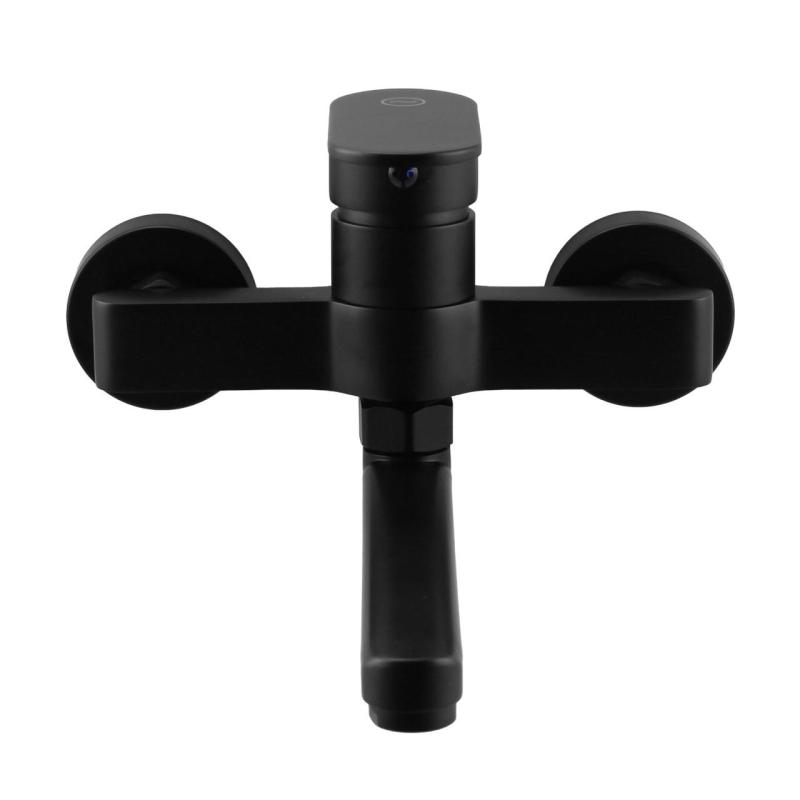 Aquanello Casa Robinet mural de cuisine à levier unique noir avec bec de 25 cm BL-1425-CS