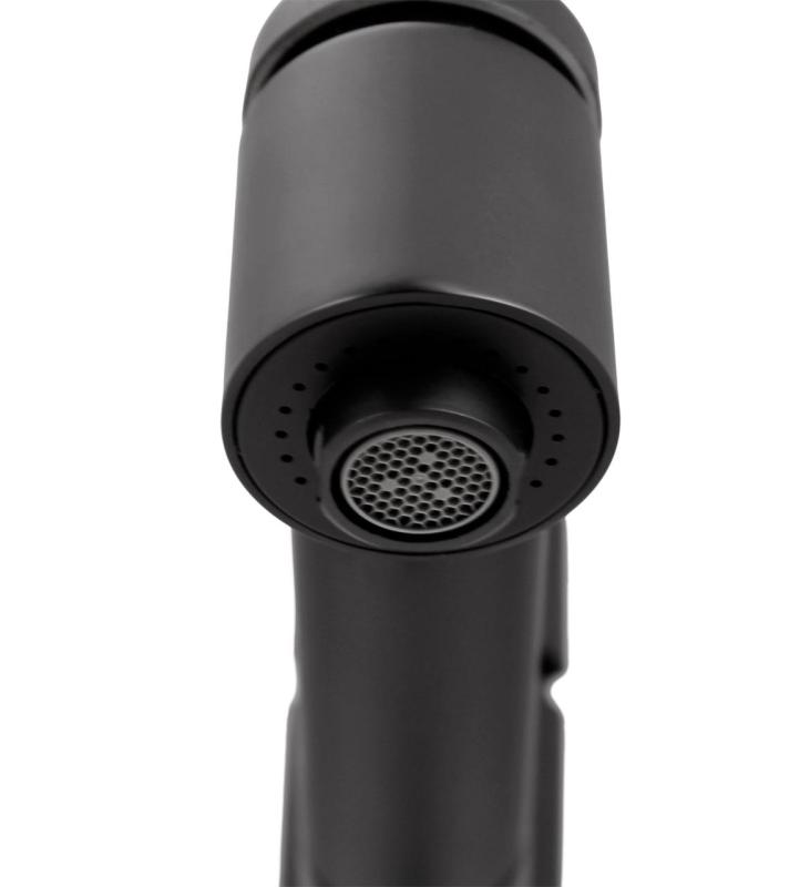 Aquanello Voss Mitigeur de cuisine noir avec bec extractible et fonction douchette BL-7200-VS