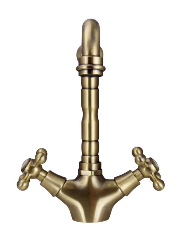 Aquanello Heritage Ascot Cuisine classique Robinet de cuisine nostalgique en bronze avec bec coudé BN-4002-HA