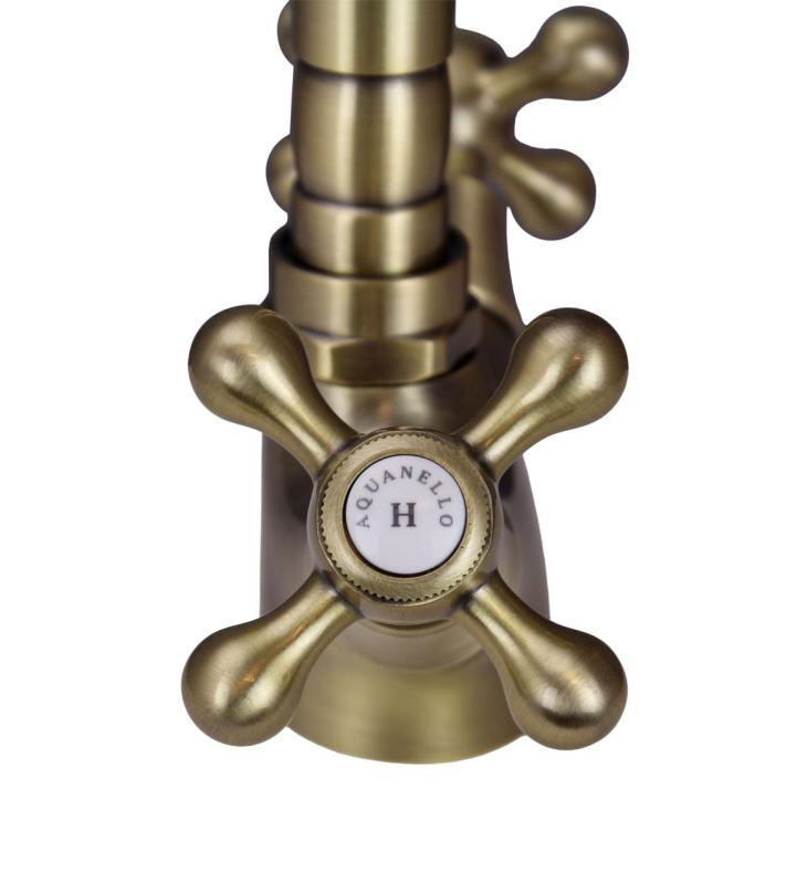 Aquanello Heritage Ascot Cuisine classique Robinet de cuisine nostalgique en bronze avec bec coudé BN-4002-HA