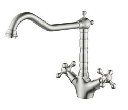 Aquanello Heritage Ascot Robinet de cuisine classique et nostalgique en acier inoxydable avec bec coudé NB-4002-HA