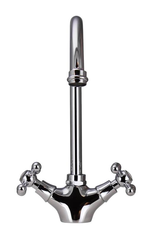 Aquanello Heritage Ascot Robinet de cuisine classique et nostalgique en chrome avec bec rond CR-4003-HA