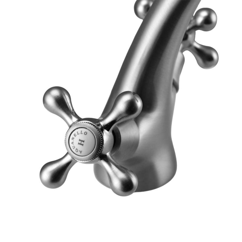 Aquanello Heritage Ascot Mitigeur lavabo classique nostalgique en acier inoxydable NB-4101-HA