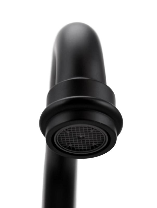 Aquanello Heritage Ascot Robinet mural classique pour cuisine, bec verseur supérieur, noir BL-4110-HA