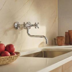 Aquanello Heritage Ascot Robinet mural de cuisine classique, chrome CR-4111-HA