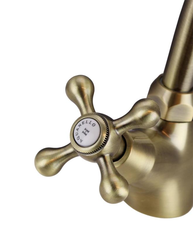 Aquanello Heritage Ascot Robinet de cuisine classique et nostalgique en bronze BN-4004-HA