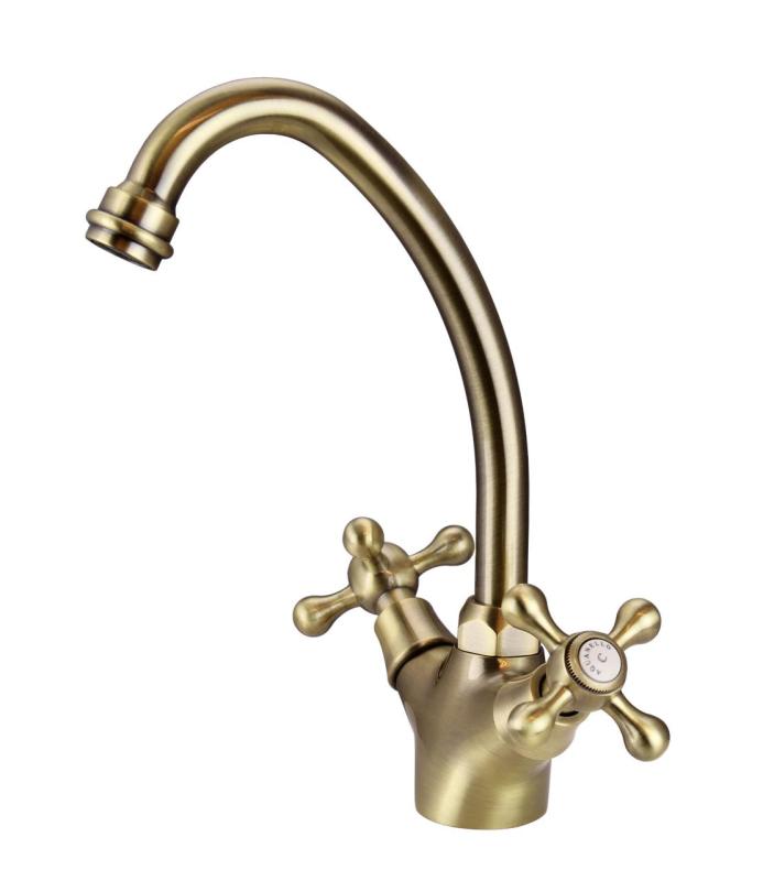 Aquanello Heritage Ascot Robinet de cuisine classique et nostalgique en bronze BN-4004-HA